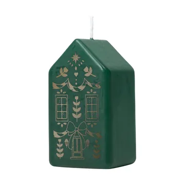 Casa bougie pilier - Vert foncé-or - Broste Copenhagen