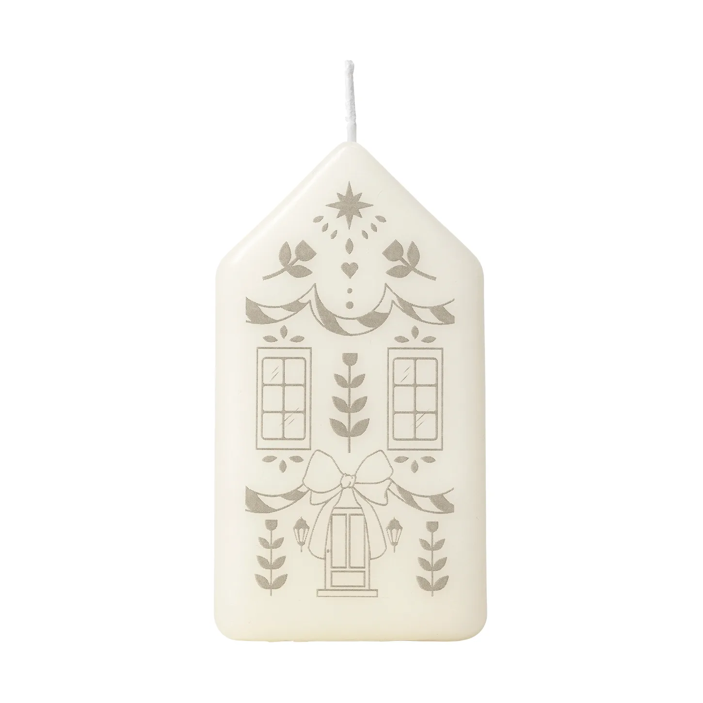 Casa bougie pilier, White-Silver Broste Copenhagen