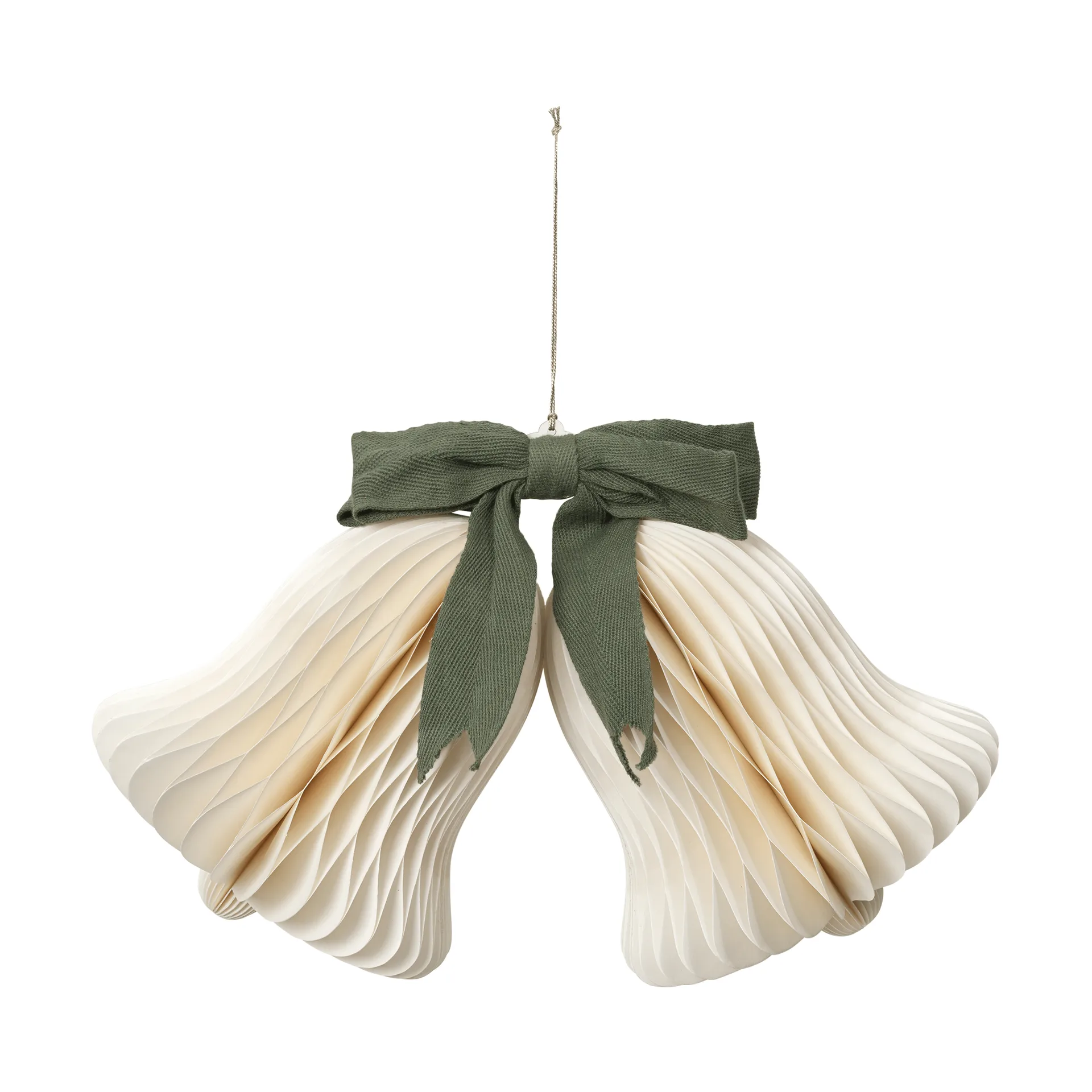 Cloche carillon suspension de Noël, Off White-Grape Leaf Green Broste Copenhagen