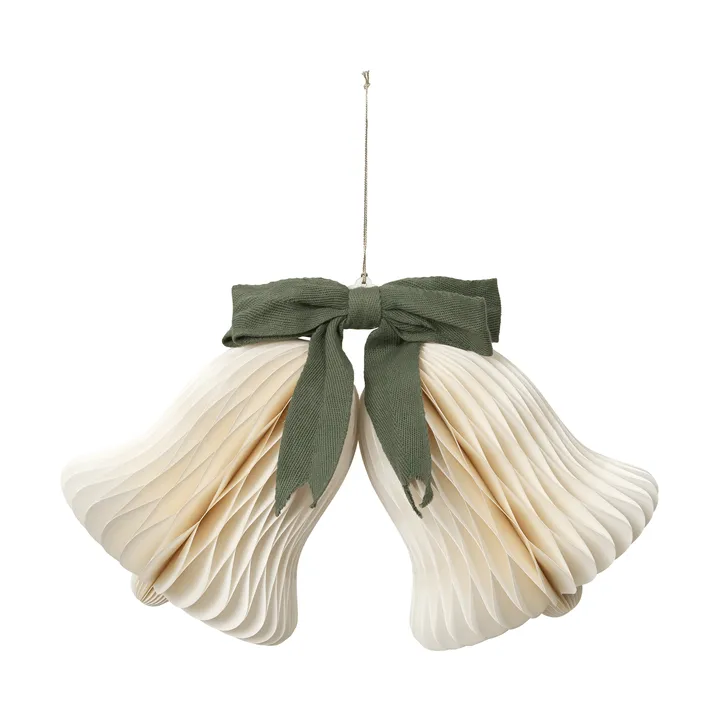 Cloche carillon suspension de Noël - Off White-Grape Leaf Green - Broste Copenhagen