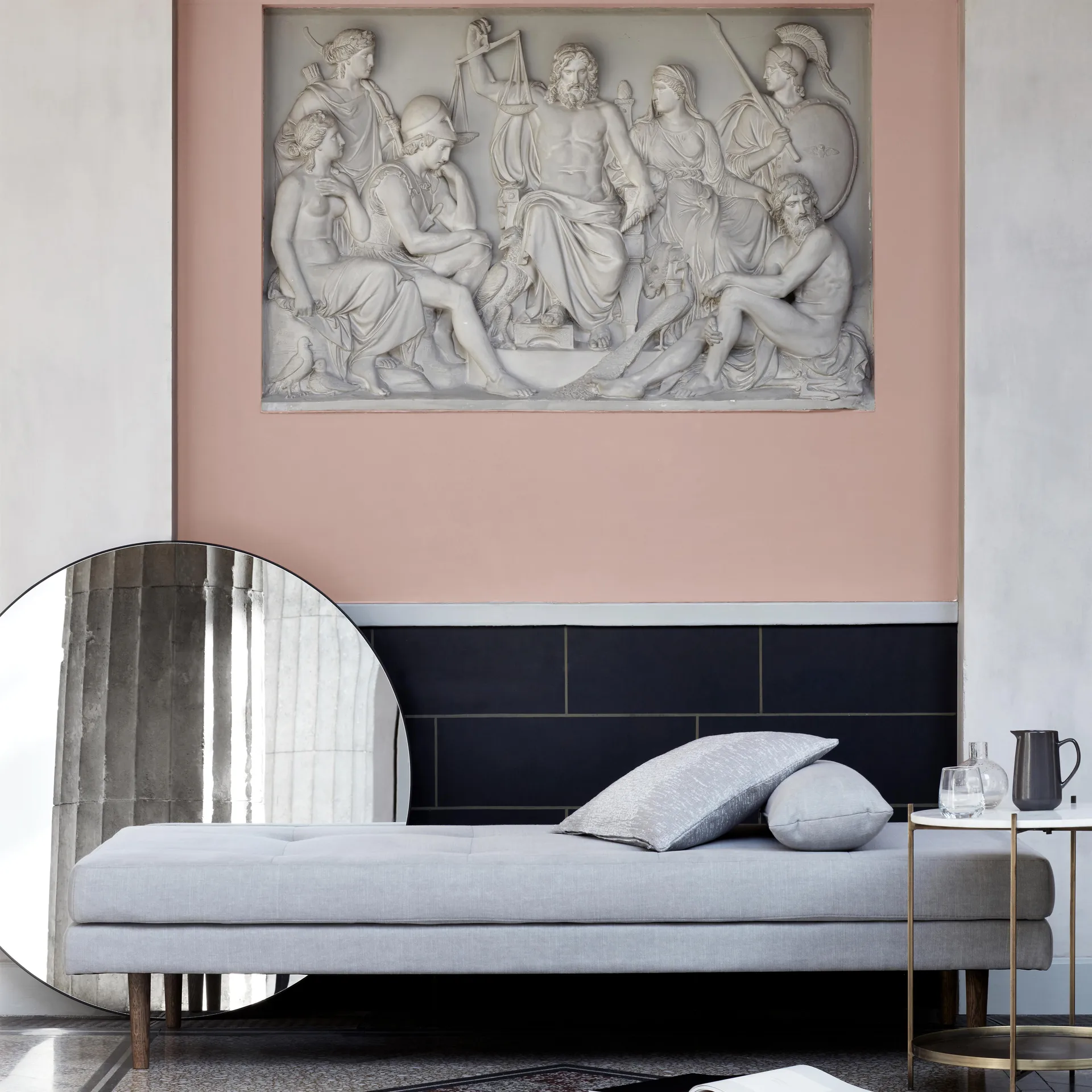 Complete miroir noir, Ø 80 cm Broste Copenhagen