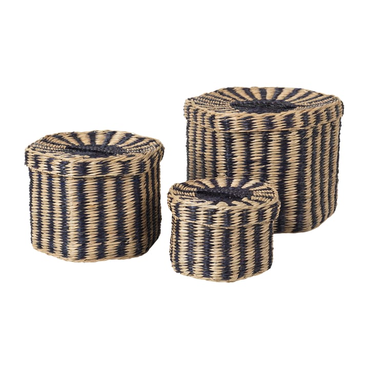 Corbeille Polly 3 pièces, Natural-black Broste Copenhagen