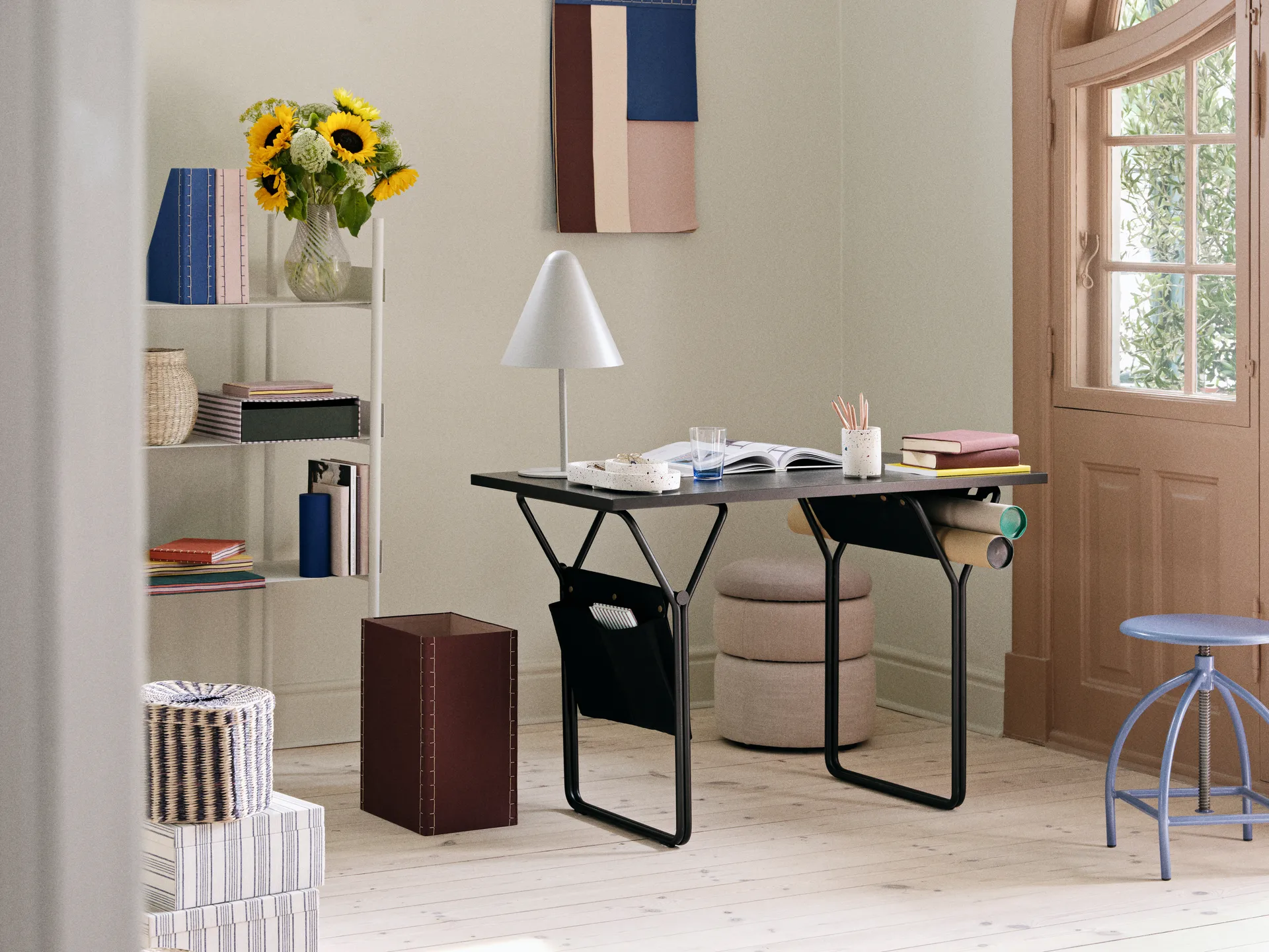 Corbeille Polly 3 pièces, Natural-black Broste Copenhagen