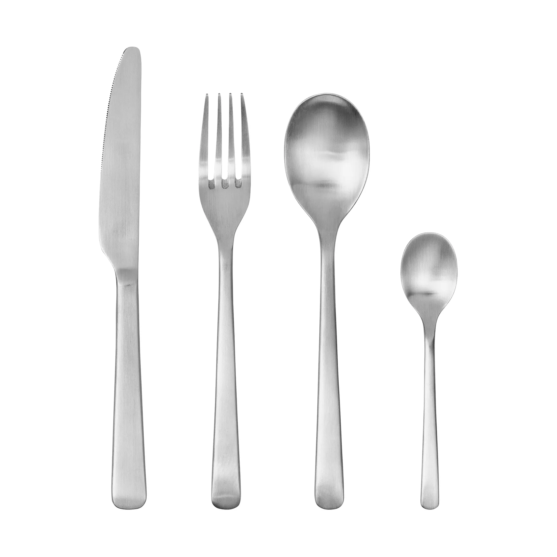 Couverts Hune satin brossé 4 pièces, Acier inoxydable Broste Copenhagen
