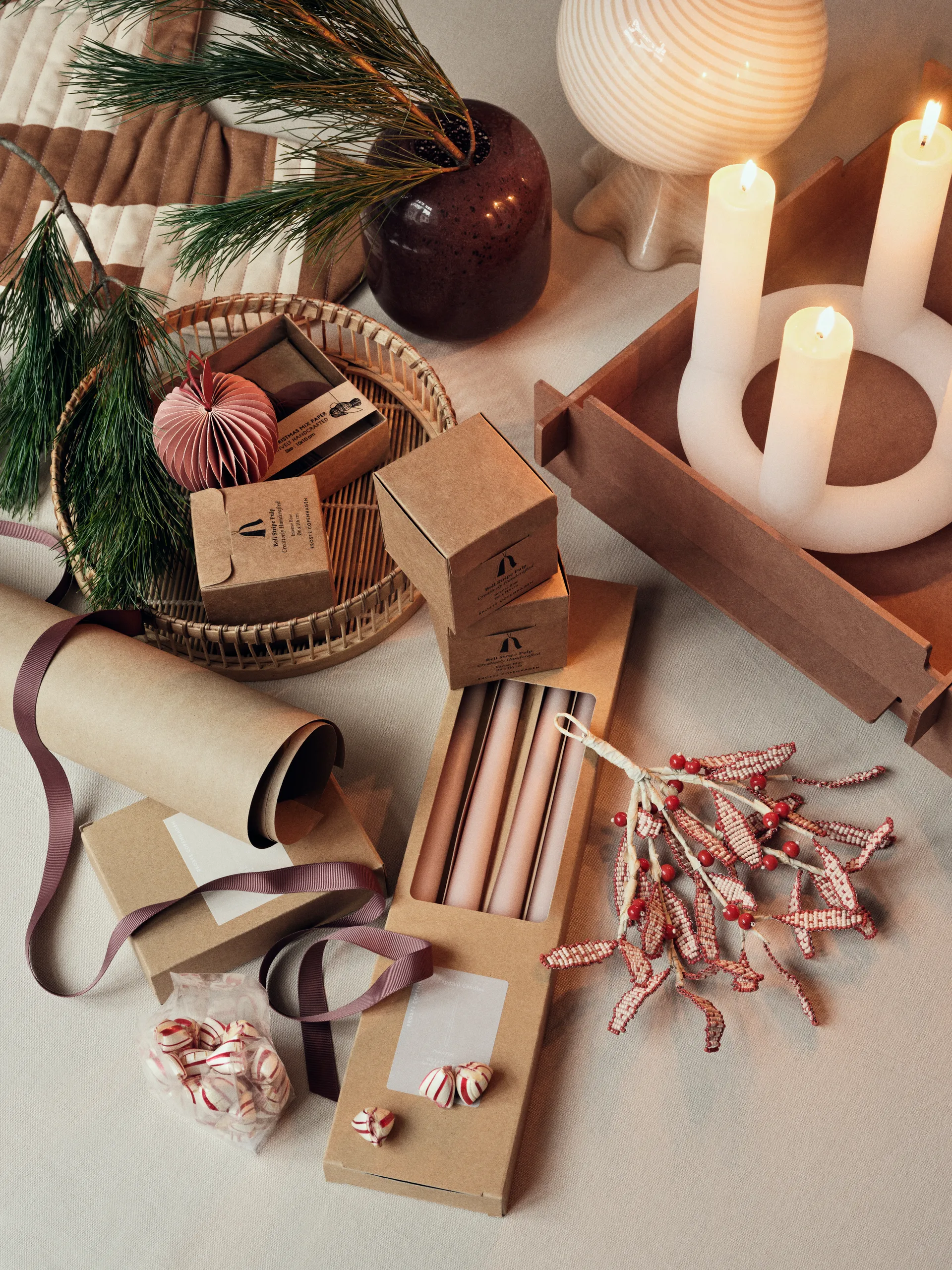 Décoration à suspendre Mistletoe 17x18 cm, Pumpkin orange Broste Copenhagen