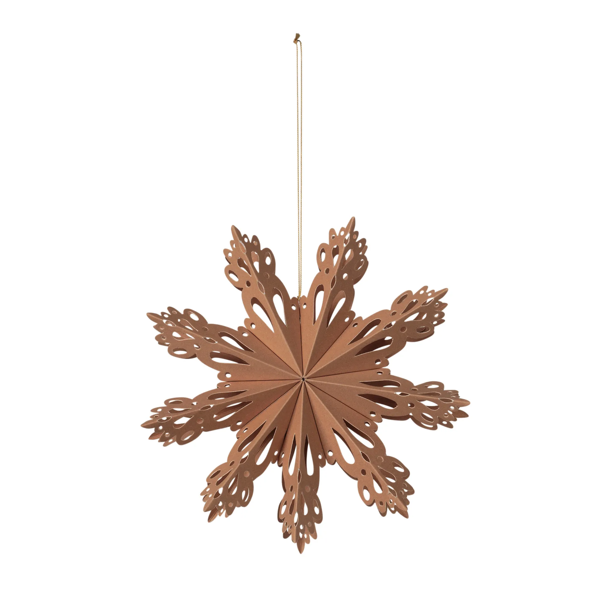 Décoration de Noël Snowflake Indian tan, Ø15 cm Broste Copenhagen