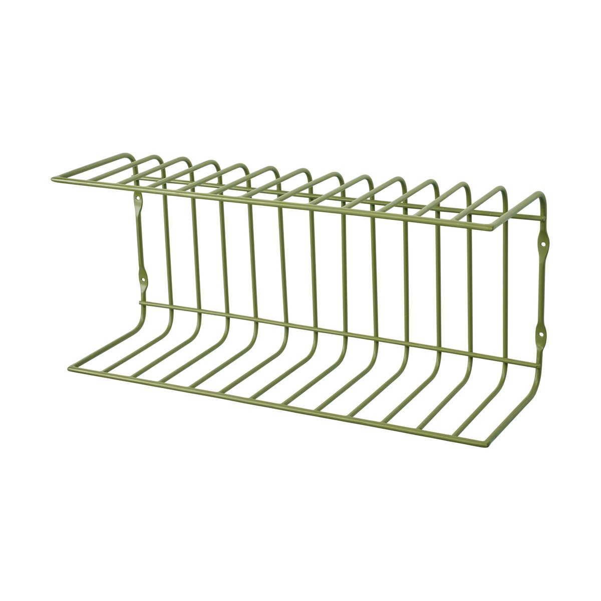 broste copenhagen étagère murale maggie 40x12,5x18 cm army green