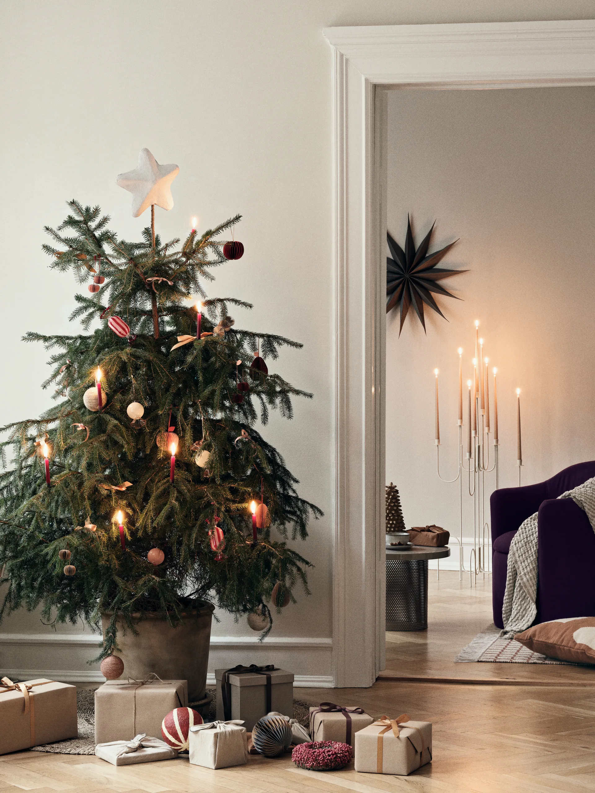 Étoile de Noël Venok 40 cm, gris chaud Broste Copenhagen