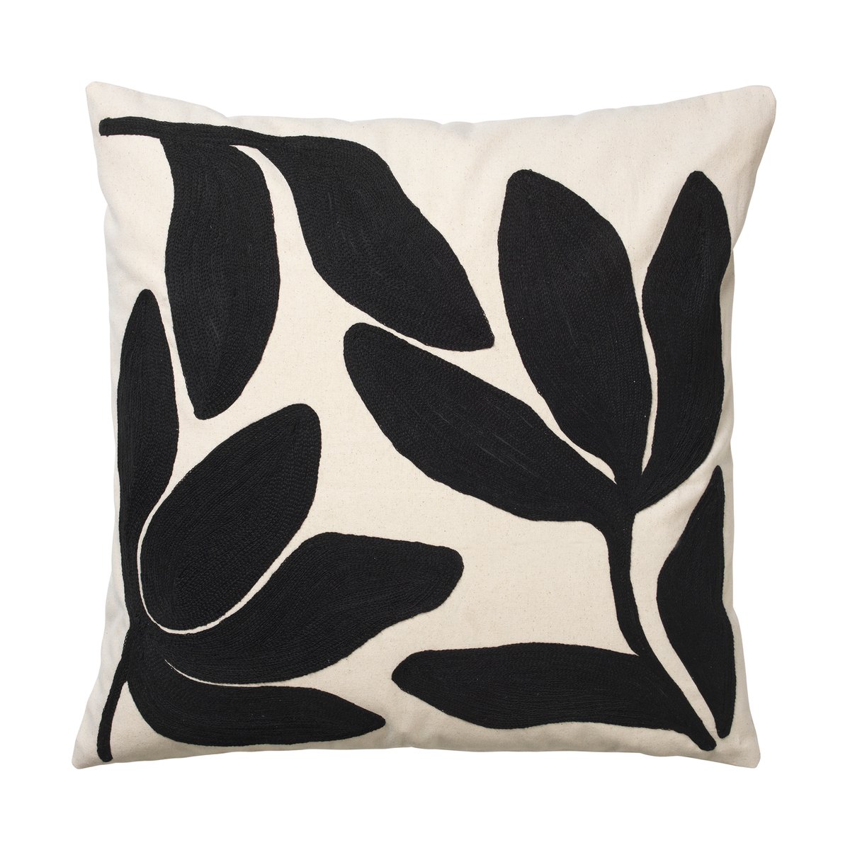 Broste Copenhagen Housse de coussin Herbert 50x50 cm Black-natural