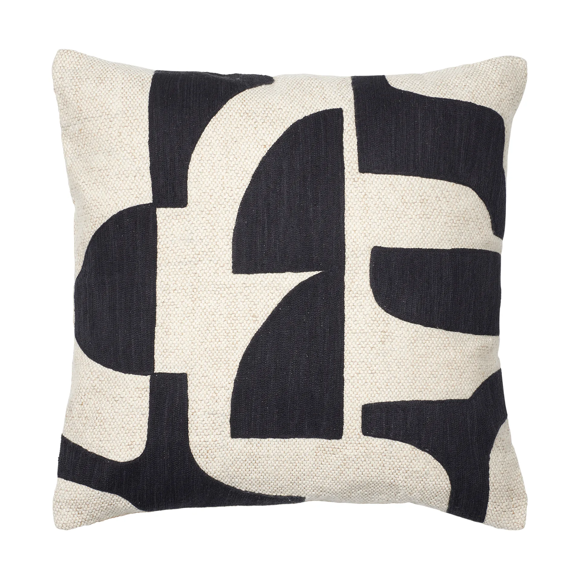 Housse de coussin Mundo 50x50 cm, Black-light beige Broste Copenhagen