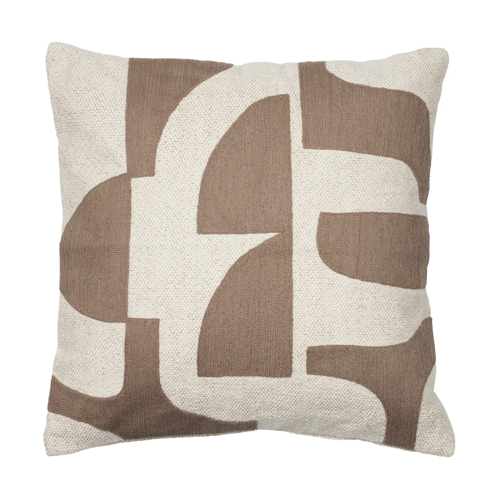 Housse de coussin Mundo 50x50 cm, Kangaroo brown-off white Broste Copenhagen