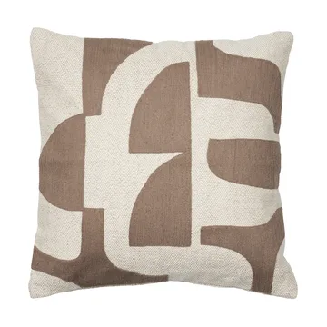 Housse de coussin Mundo 50x50 cm - Kangaroo brown-off white - Broste Copenhagen