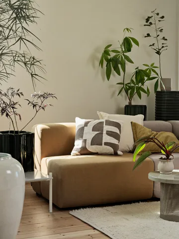 Housse de coussin Mundo 50x50 cm - Kangaroo brown-off white - Broste Copenhagen