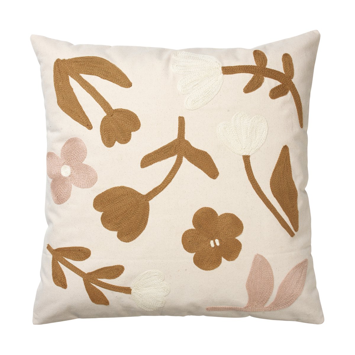 Broste Copenhagen Housse de coussin Rosita 50x50 cm Golden brown-mauve pink