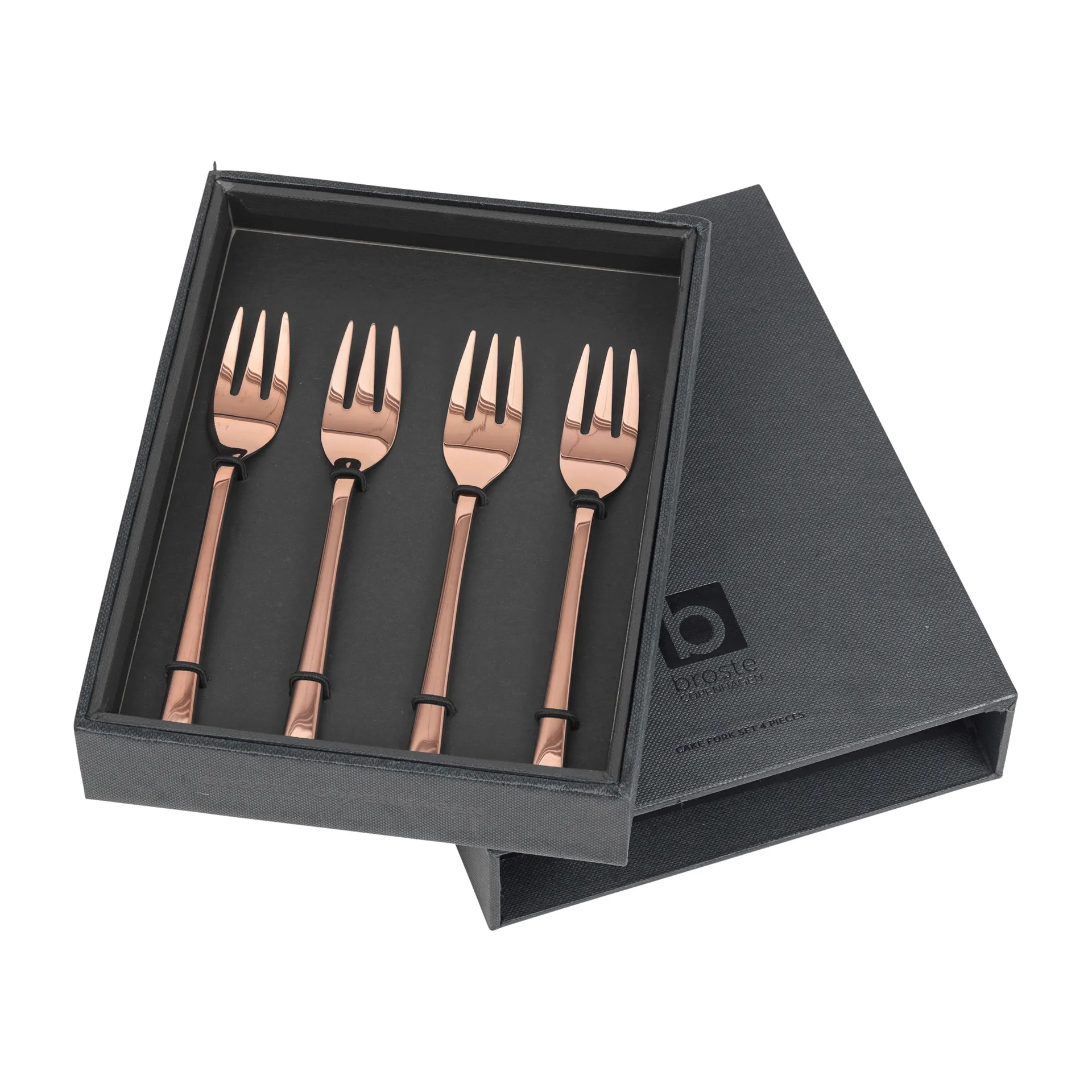 Hune fourchette à gâteau lot de 4, titane espresso Broste Copenhagen