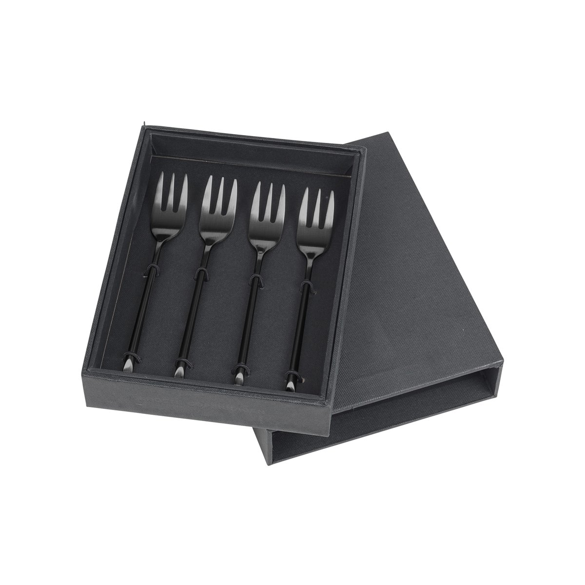 Broste Copenhagen Hune fourchette à gâteau lot de 4 titane noir mat