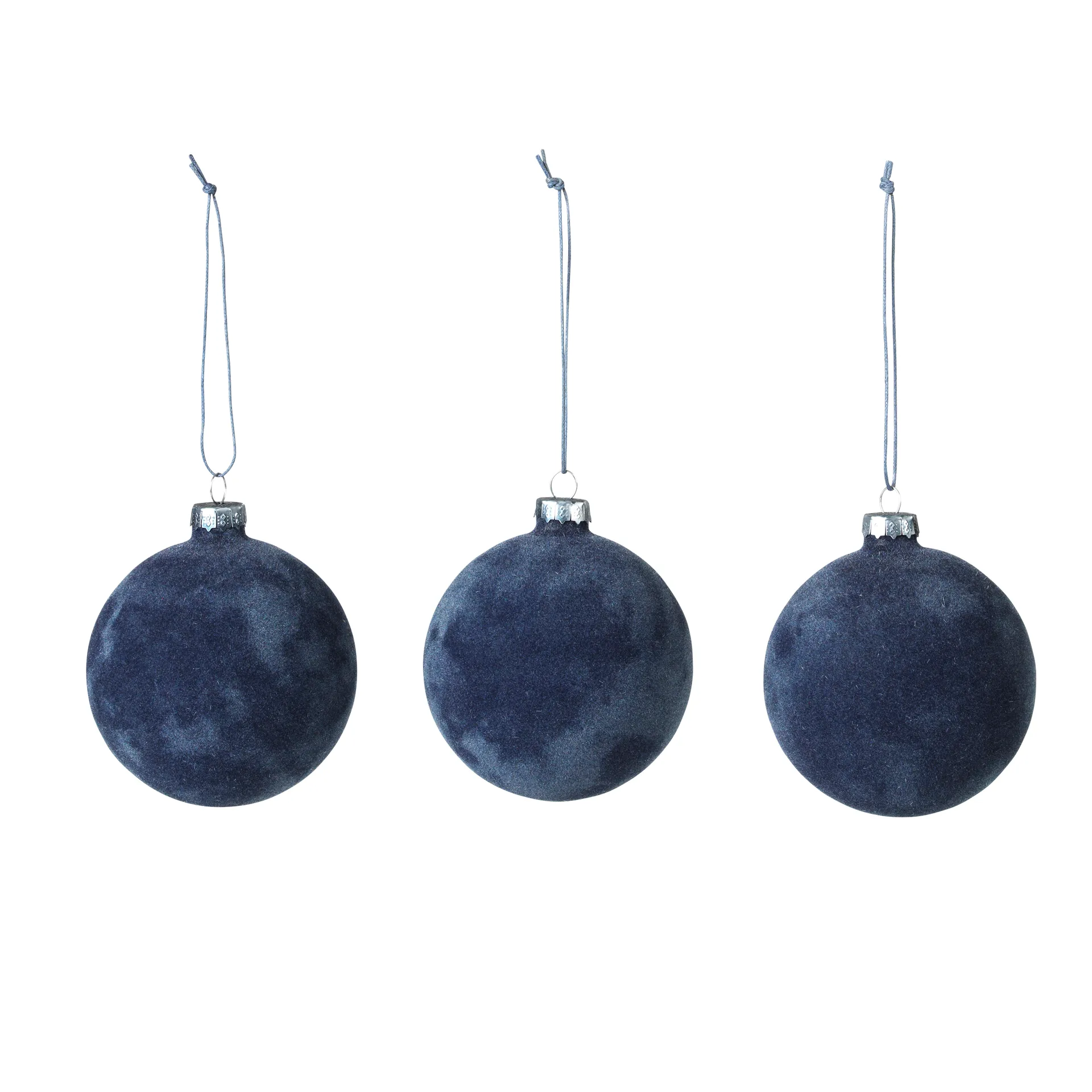 Lot de 3 boules de Noël Alcan, bleu foncé Broste Copenhagen