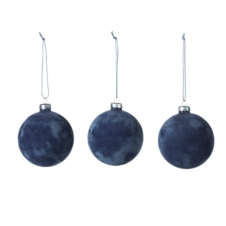 Lot de 3 boules de Noël Alcan - bleu foncé - Broste Copenhagen