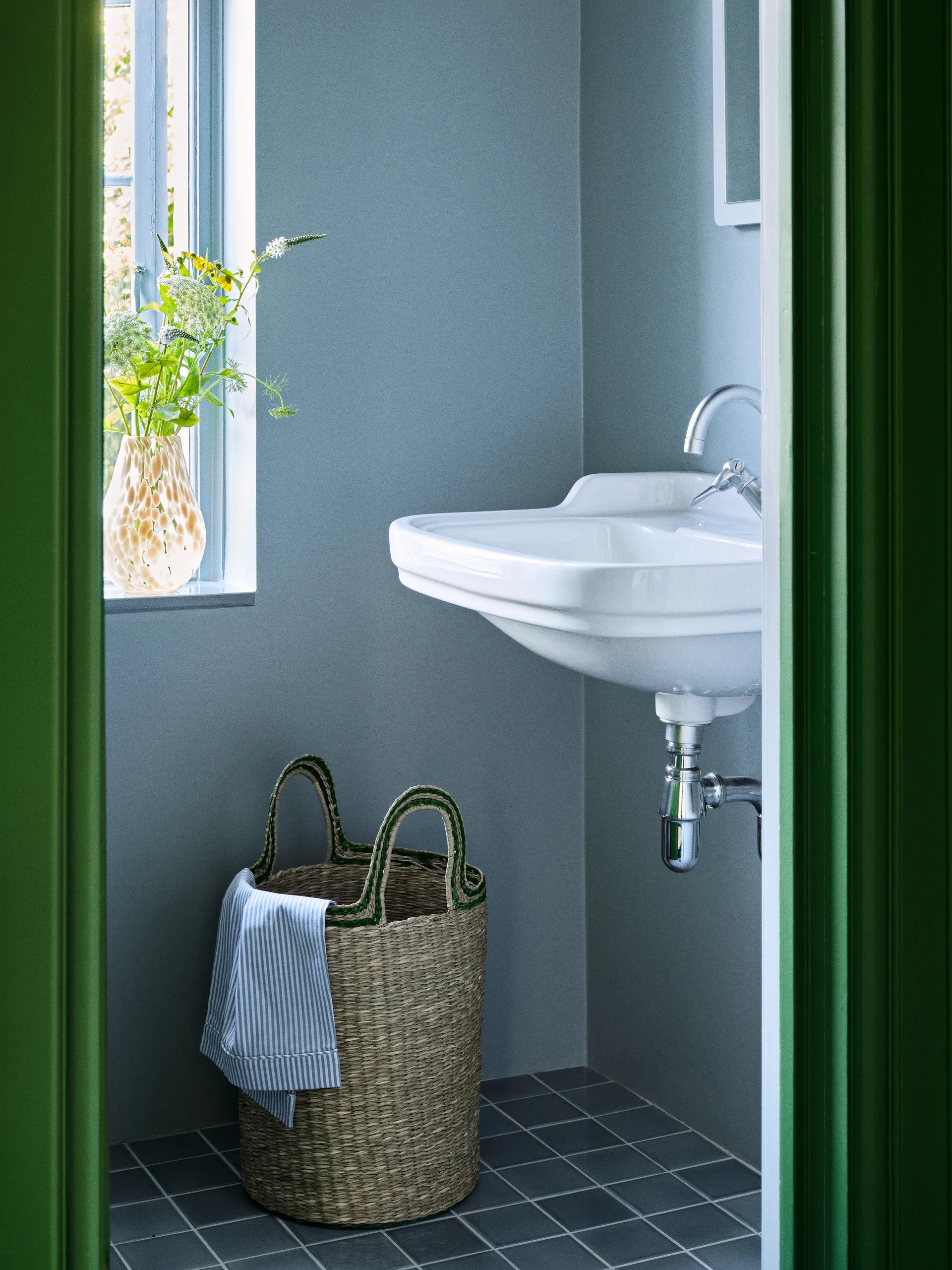 Panier Lykke 3 pièces, Natural-green Broste Copenhagen