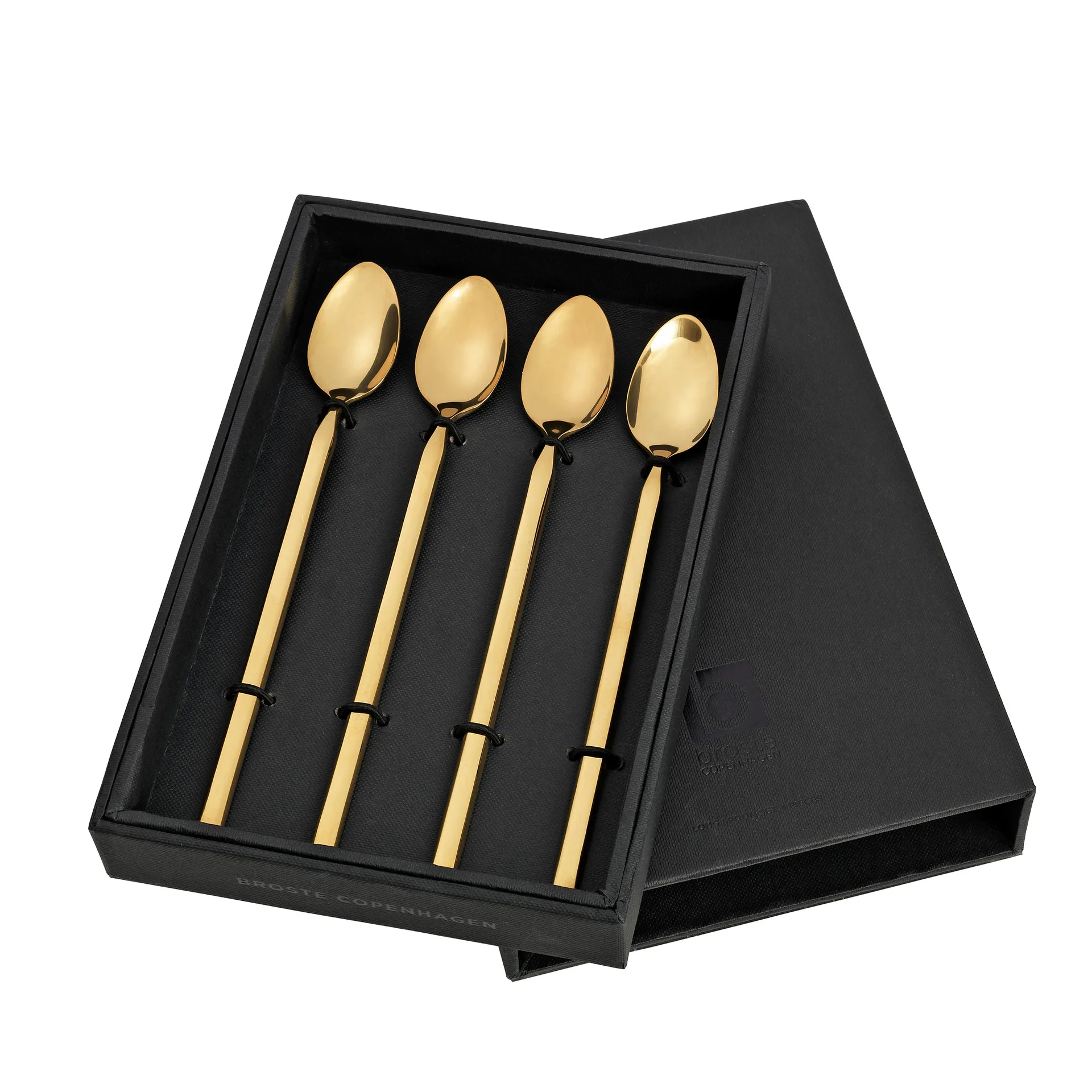 Paquet de 4 longues cuillères Tvis, or Broste Copenhagen