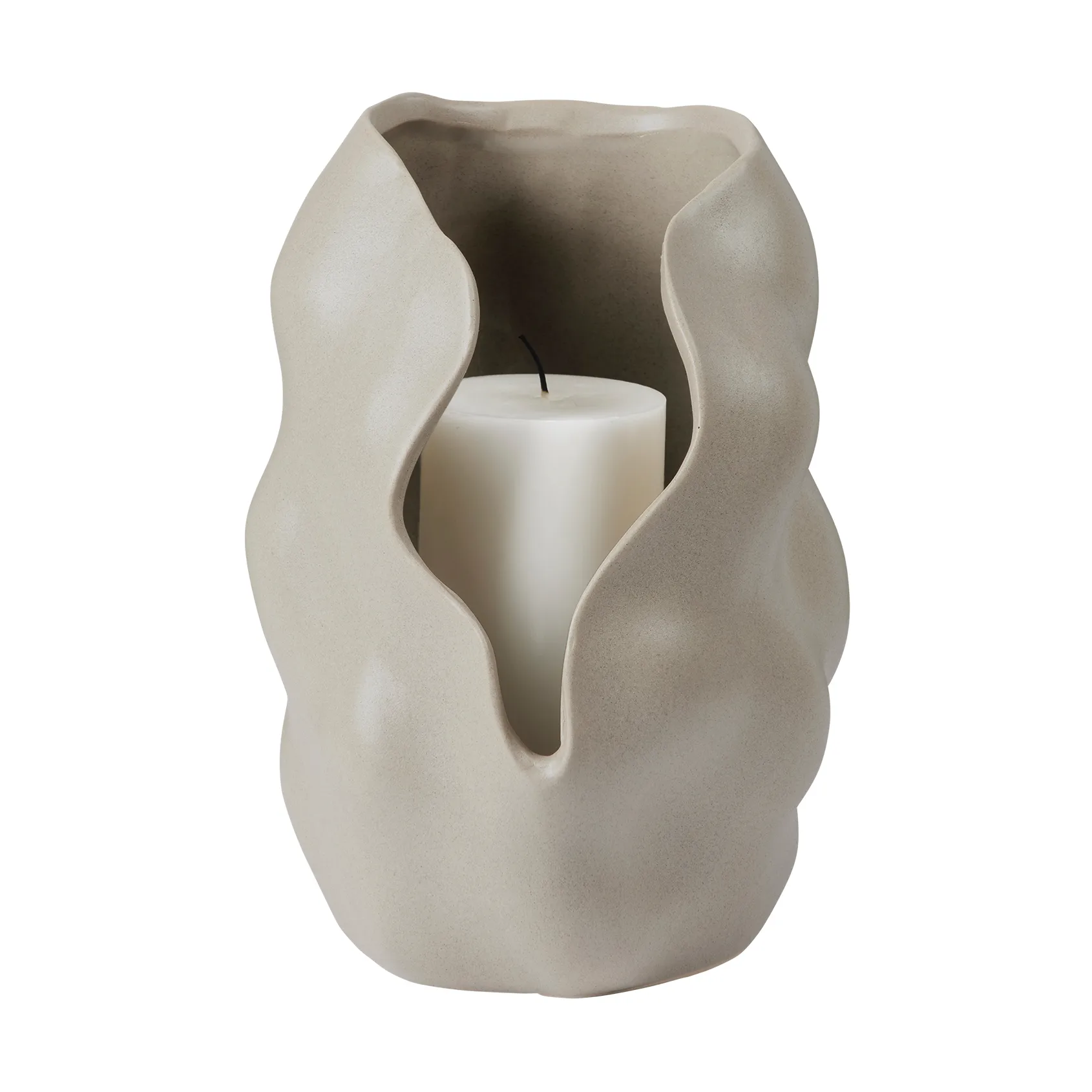 Photophore Hekla Hurricane Ø18,6 cm, Dove grey Broste Copenhagen