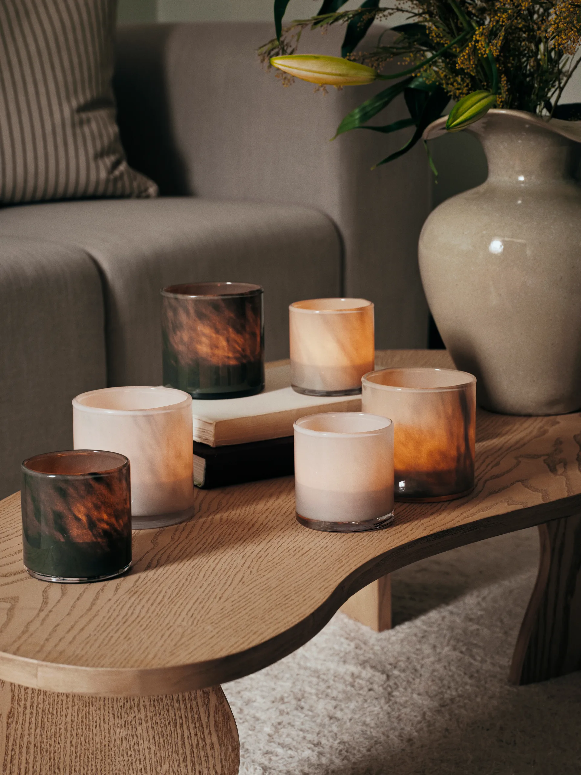 Photophore Solai Hurricane, Light Green, Ø8 cm Broste Copenhagen