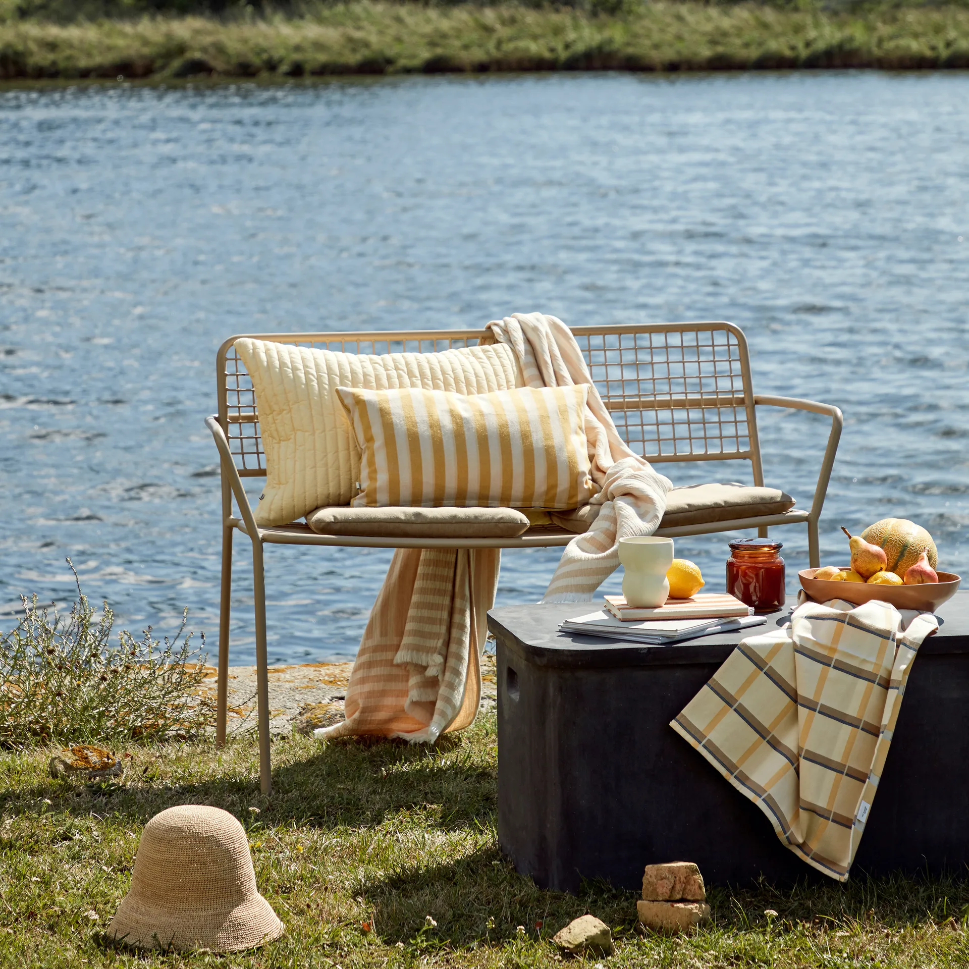 Plaid en laine Frankie 130x180 cm, Taos taupe beige Broste Copenhagen