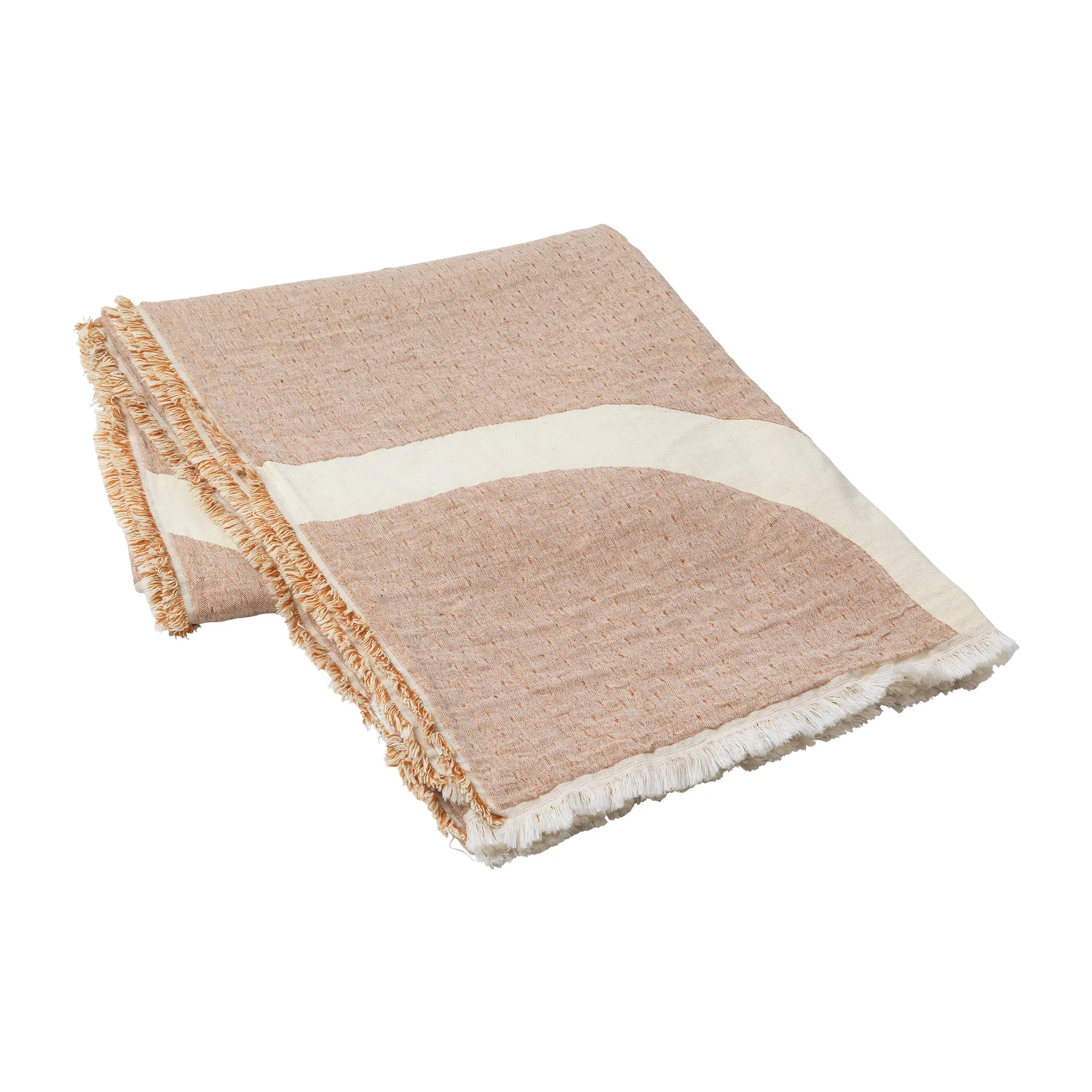 Plaid en lin et coton Tide 130x180 cm, Caramel brun Broste Copenhagen