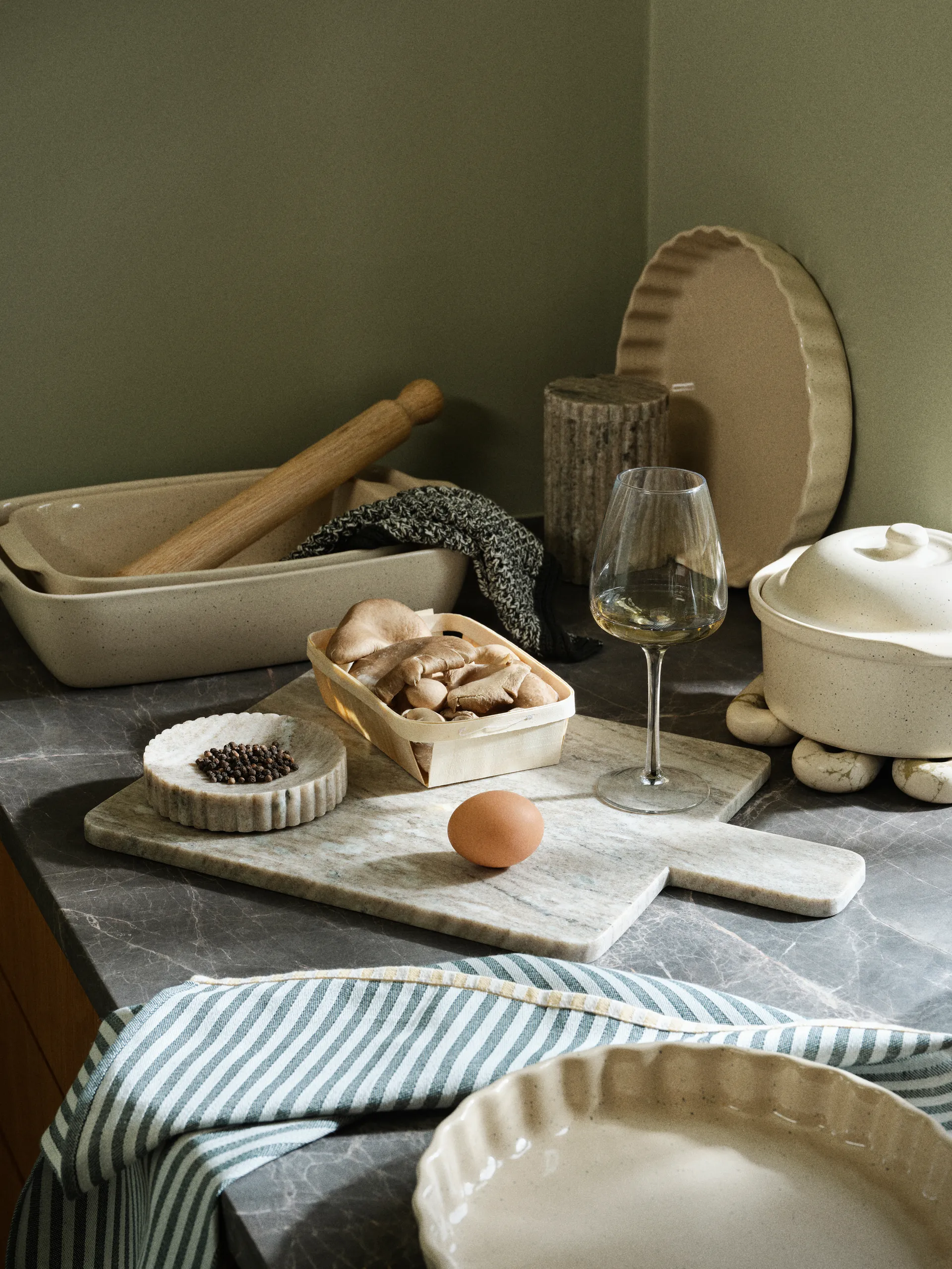 Plat à tarte Vig Ø25 cm, Beige Broste Copenhagen