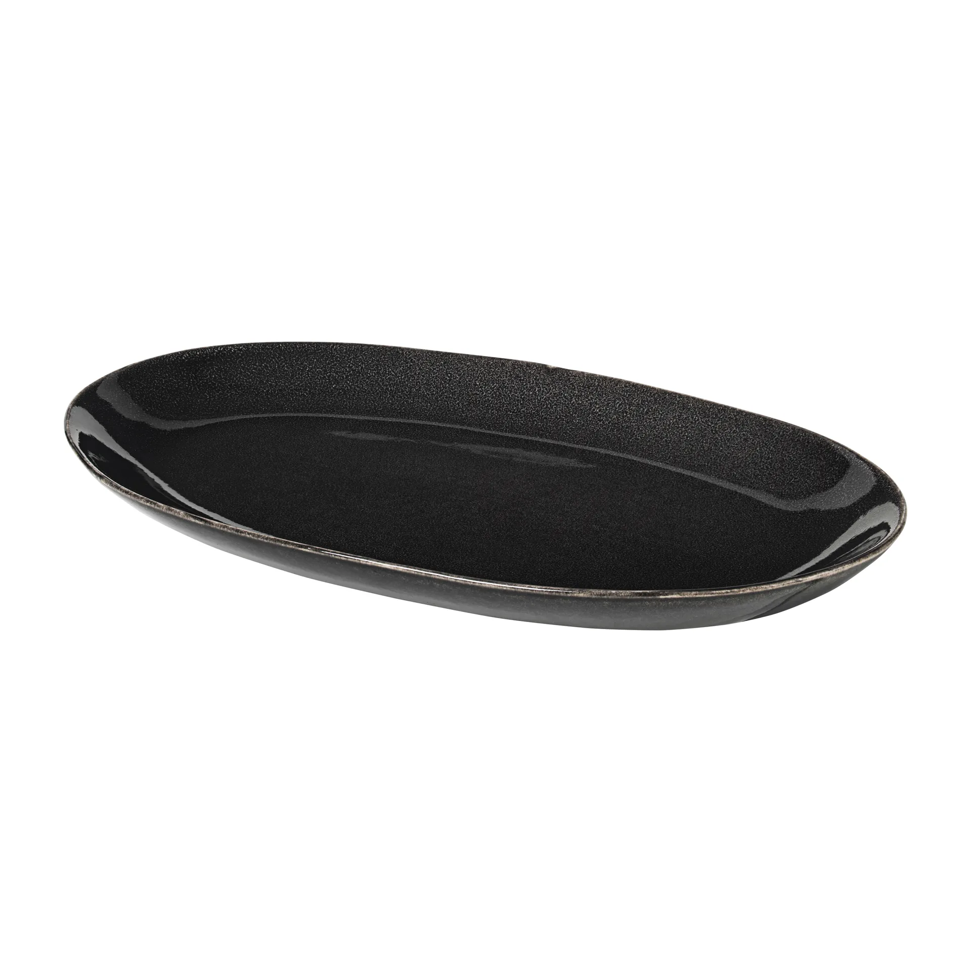 Plat oval Nordic Coal, 17x30 cm Broste Copenhagen