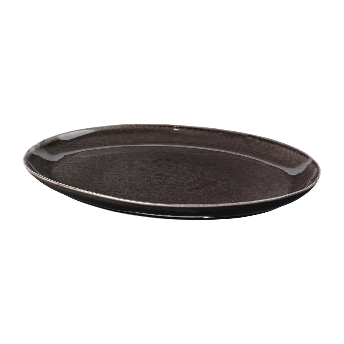 broste copenhagen plat oval nordic coal 26,5x36,5 cm charcoal