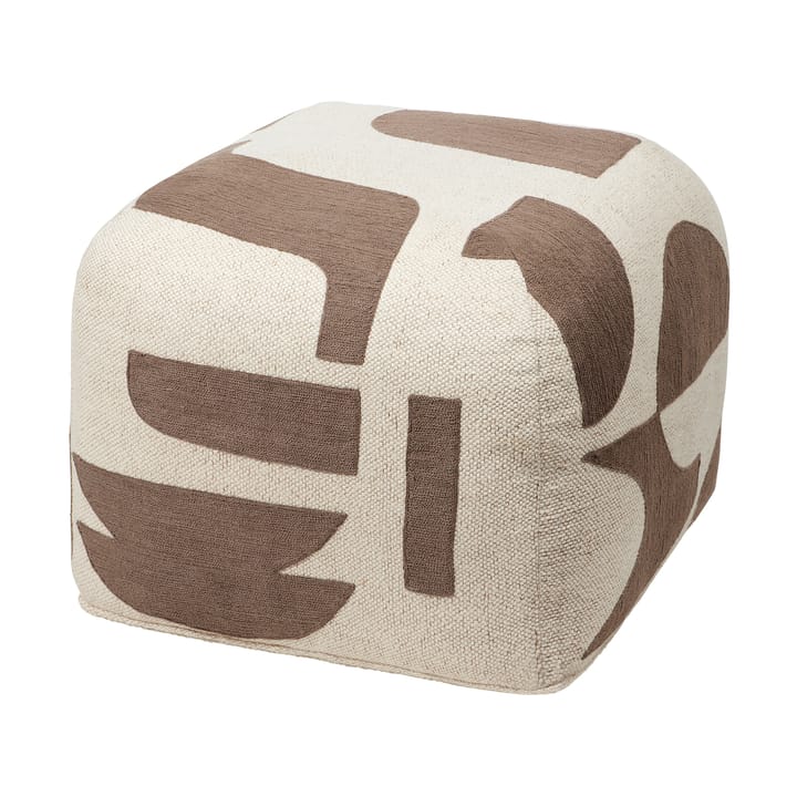 Pouf Mundo 38 cm - Kangaroo brown-off white - Broste Copenhagen