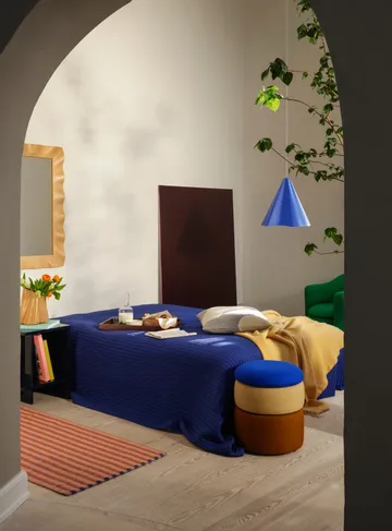 Pouf Pond 42 cm - Blue-sand-ochre - Broste Copenhagen