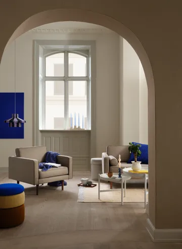 Pouf Pond 42 cm - Blue-sand-ochre - Broste Copenhagen