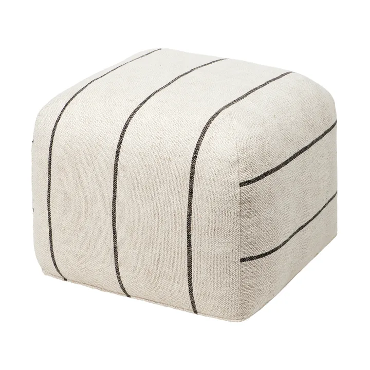 Pouf Sigrid - Light beige-black, 50x50 cm - Broste Copenhagen