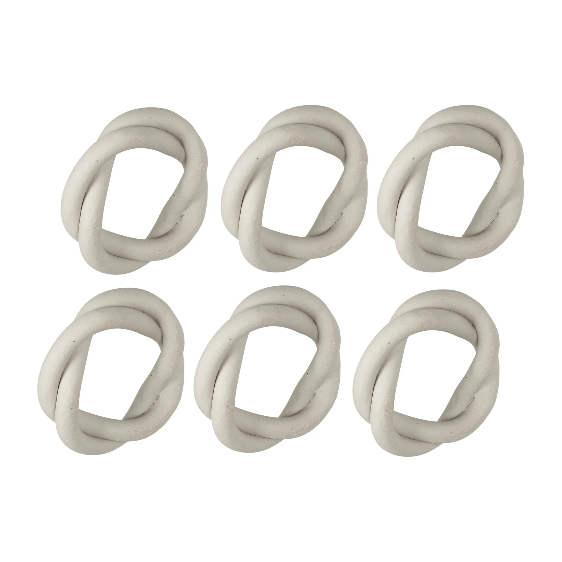Rond de serviette Braid Ø6,5 cm Lot de 6, Light beige Broste Copenhagen