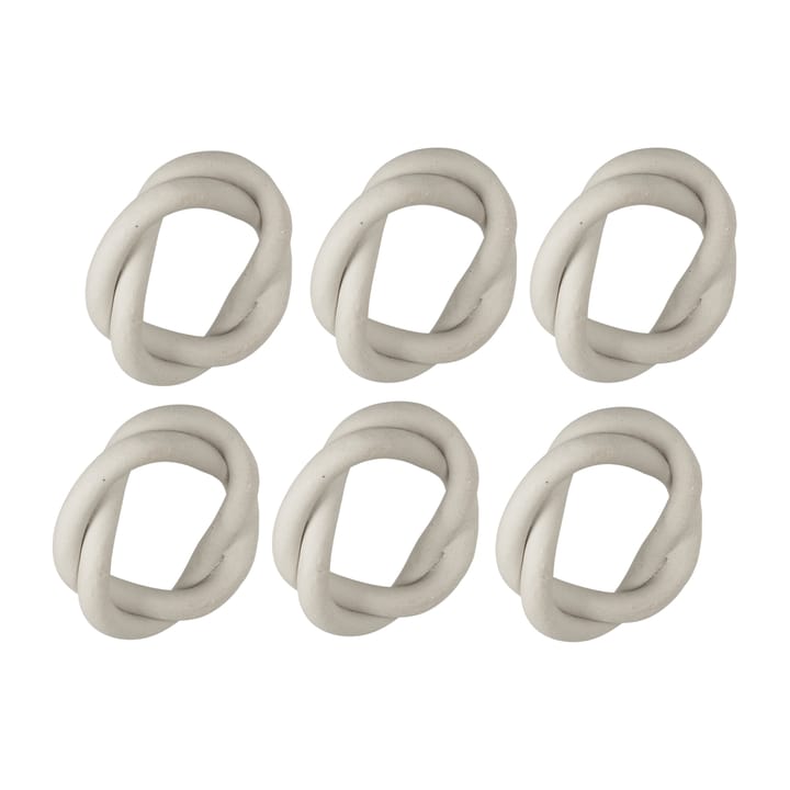 Rond de serviette Braid Ø6,5 cm Lot de 6 - Light beige - Broste Copenhagen