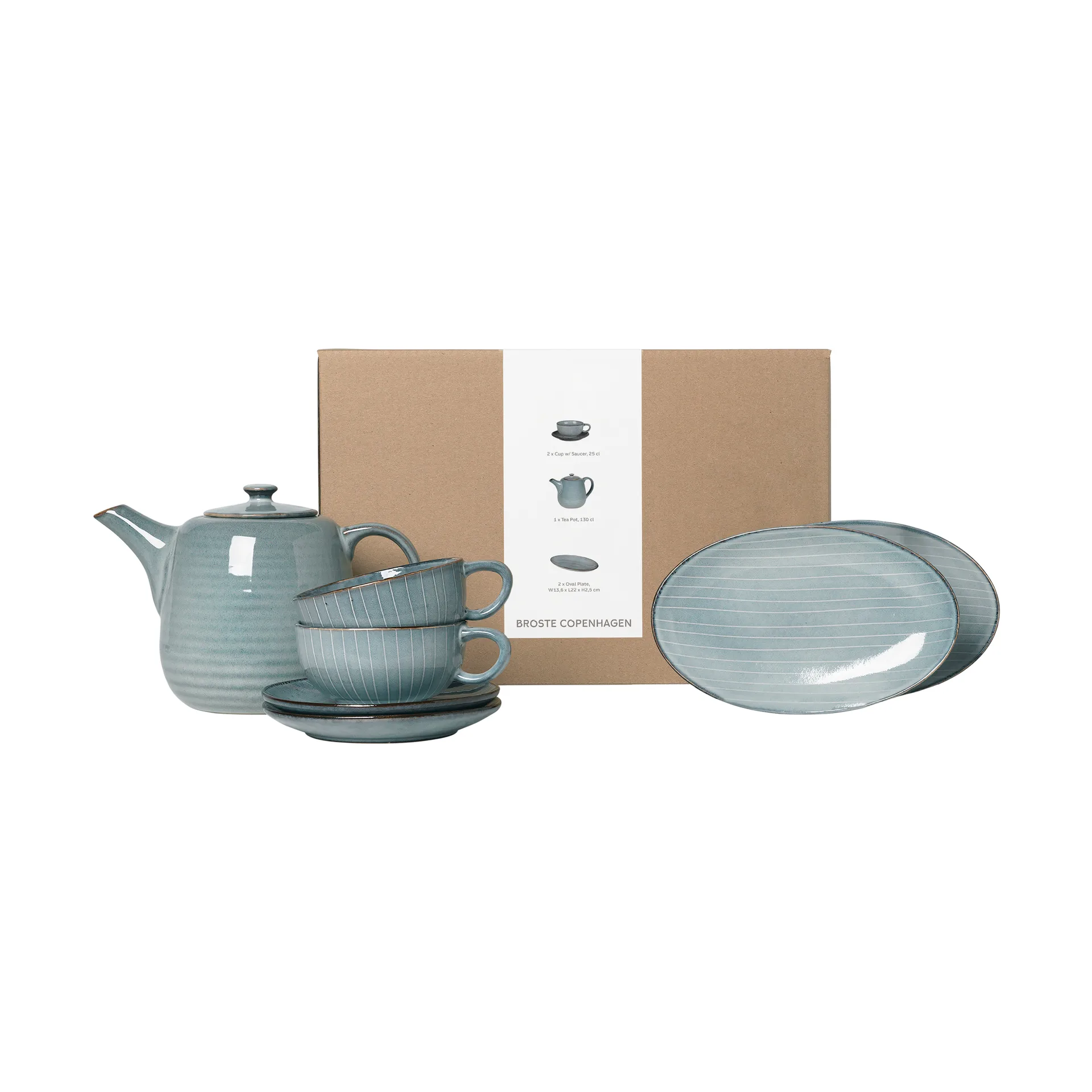 Service à thé Nordic Sea pour deux, 5 pièces Broste Copenhagen