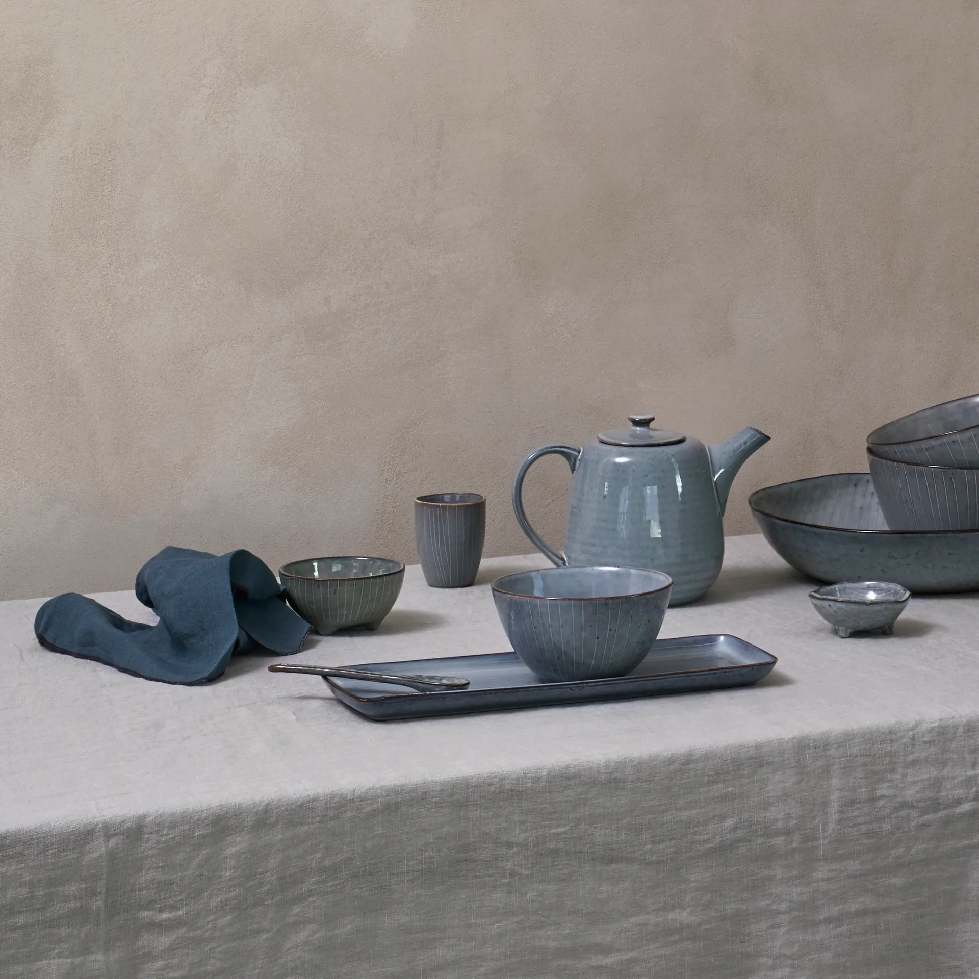 Serviette en lin Gracie, Bleu foncé (Insignia blue) Broste Copenhagen