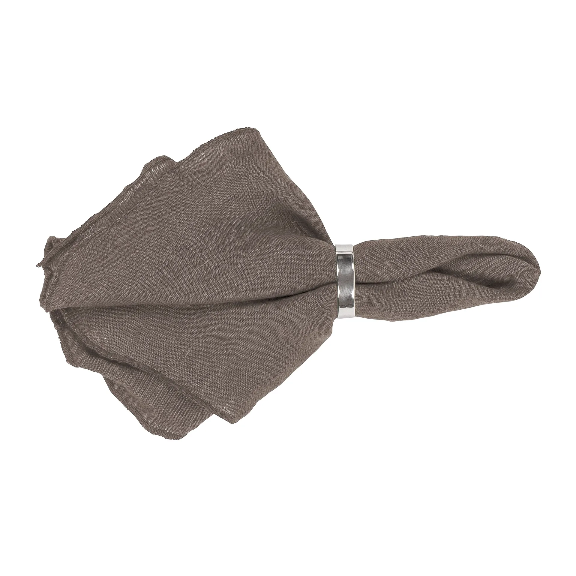 Serviette en lin Gracie, marron-gris Broste Copenhagen