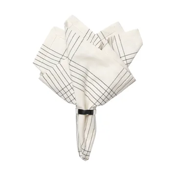 Serviette en tissu Alice 45x45 cm - Black-natural - Broste Copenhagen