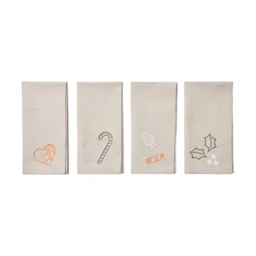 Serviette en tissu Fryd 45x45 cm 4 pièces - Light warm grey-beige - Broste Copenhagen