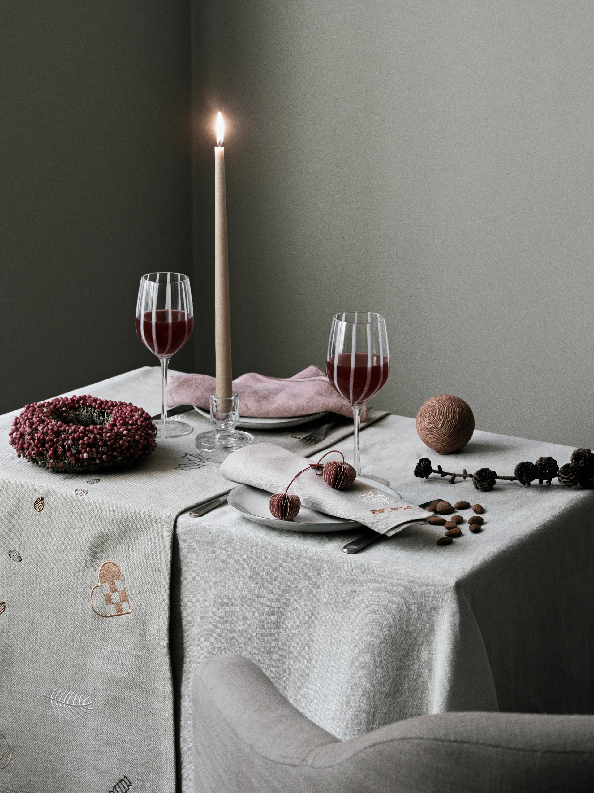 Serviette en tissu Fryd 45x45 cm 4 pièces, Light warm grey-beige Broste Copenhagen