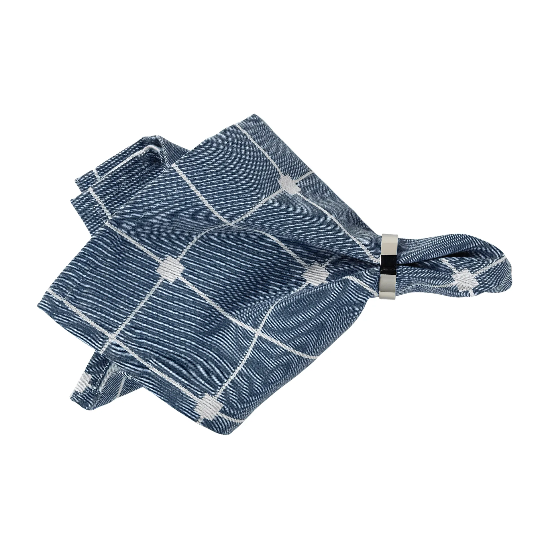 Serviette en tissu Tila 45x45 cm, Maritime blue-off white Broste Copenhagen