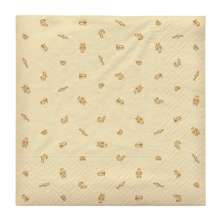 Serviette Solstickan 33x33 cm, lot de 20 - Fall yellow - Broste Copenhagen