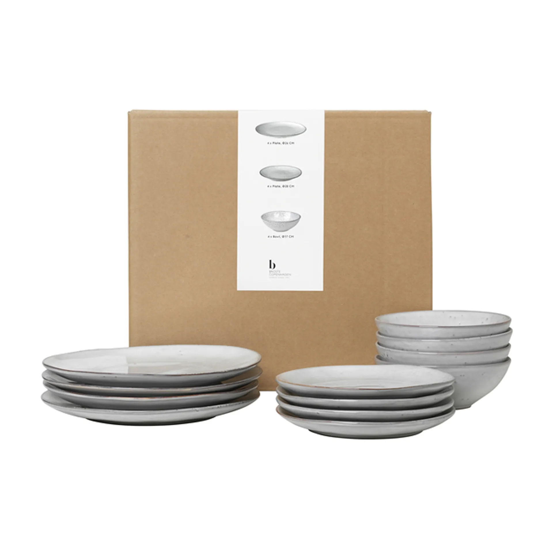 Set de vaisselle Nordic Sand, 12 pièces Broste Copenhagen