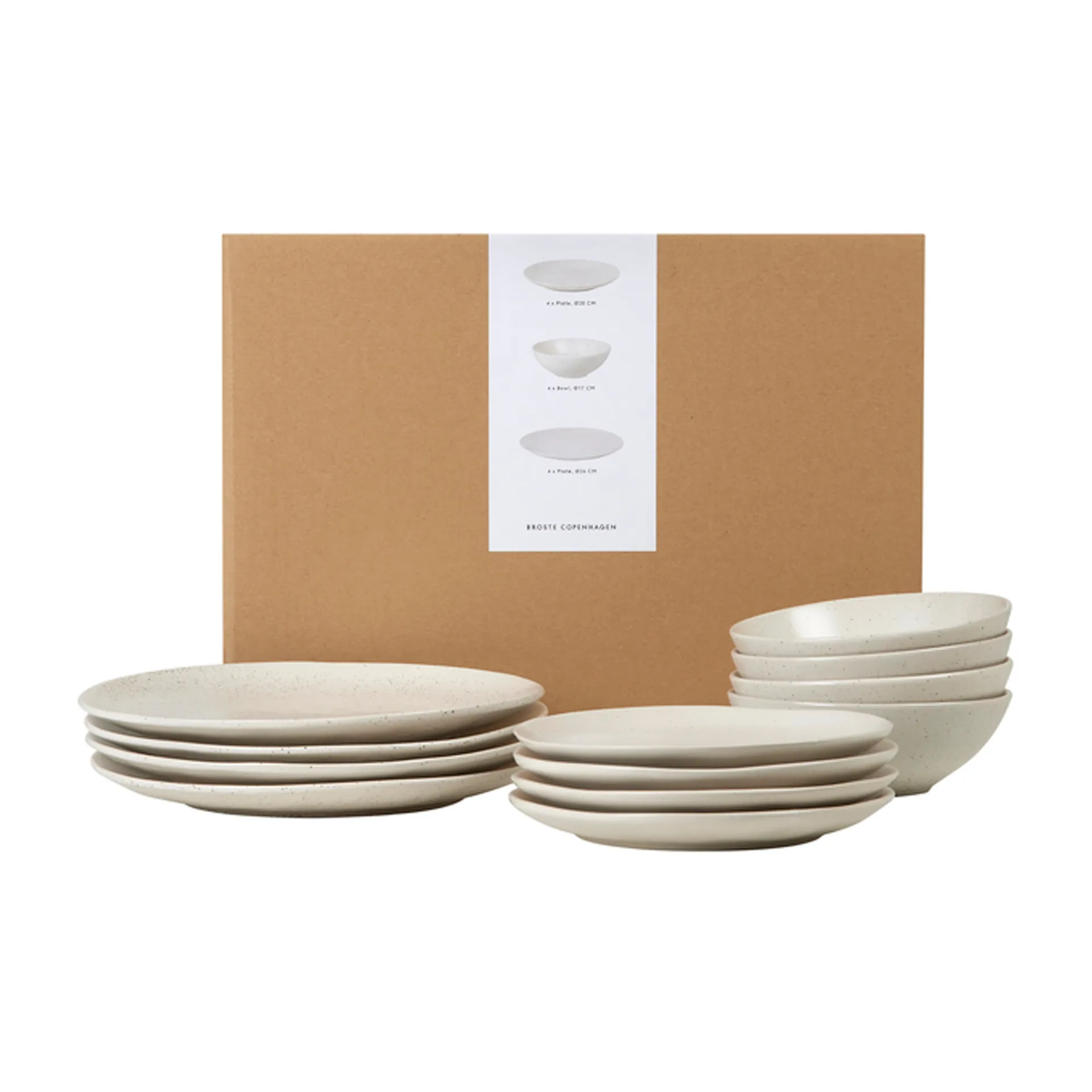 Set de vaisselle Nordic Vanilla, 12 pièces Broste Copenhagen