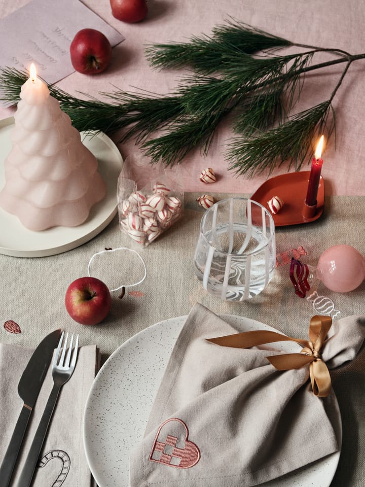 Suspension de sapin de Noël Candy verre 2 pièces, Dusty pink Broste Copenhagen