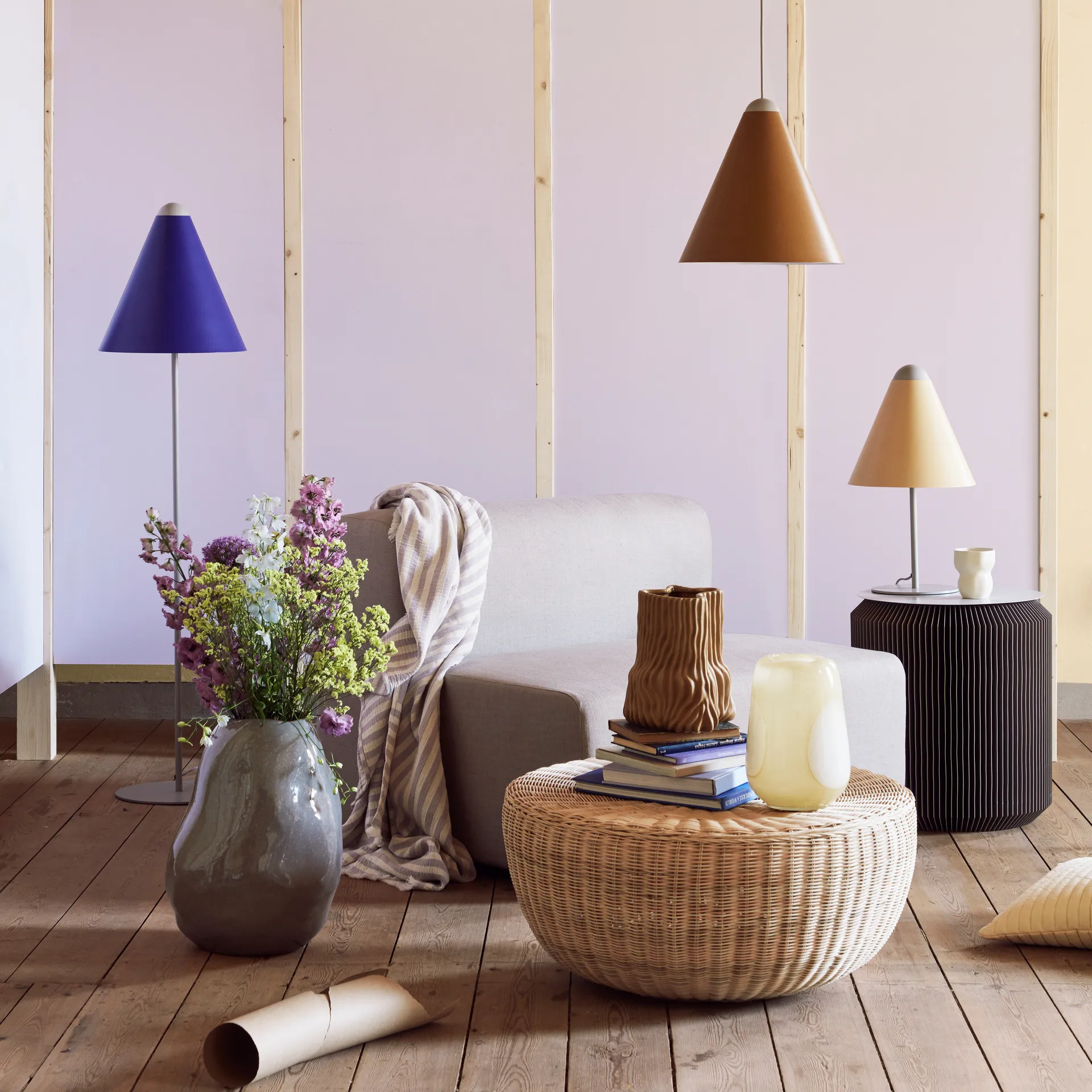 Suspension pour lampe Gine, Light grey Broste Copenhagen