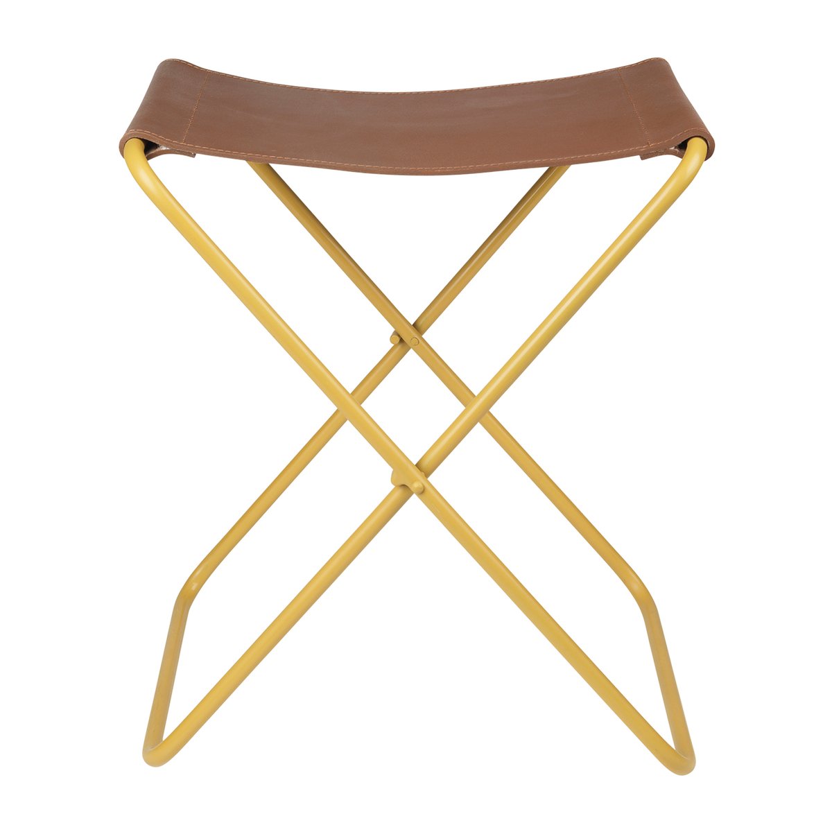 Broste Copenhagen Tabouret Nola cuir Harvest gold | Design Scandinave | Tabourets | Jaune